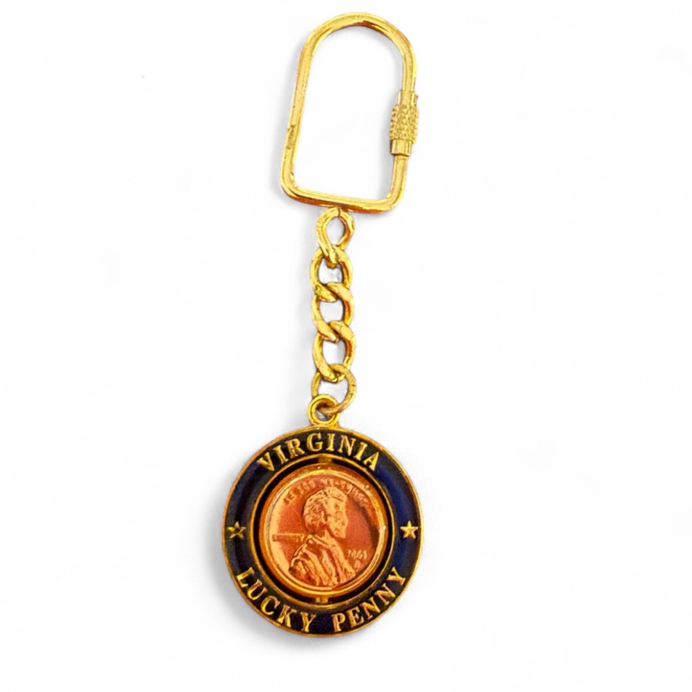 Virginia Lucky Penny Spinning Keychain 2002 D Coin